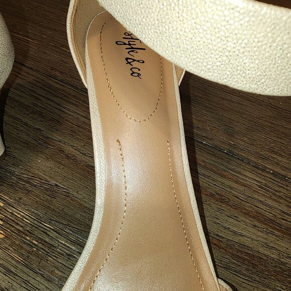 STYLE CO Women's Paycee Two-Piece Dress Sandals PLATINO 10M - Picture 5 of 13